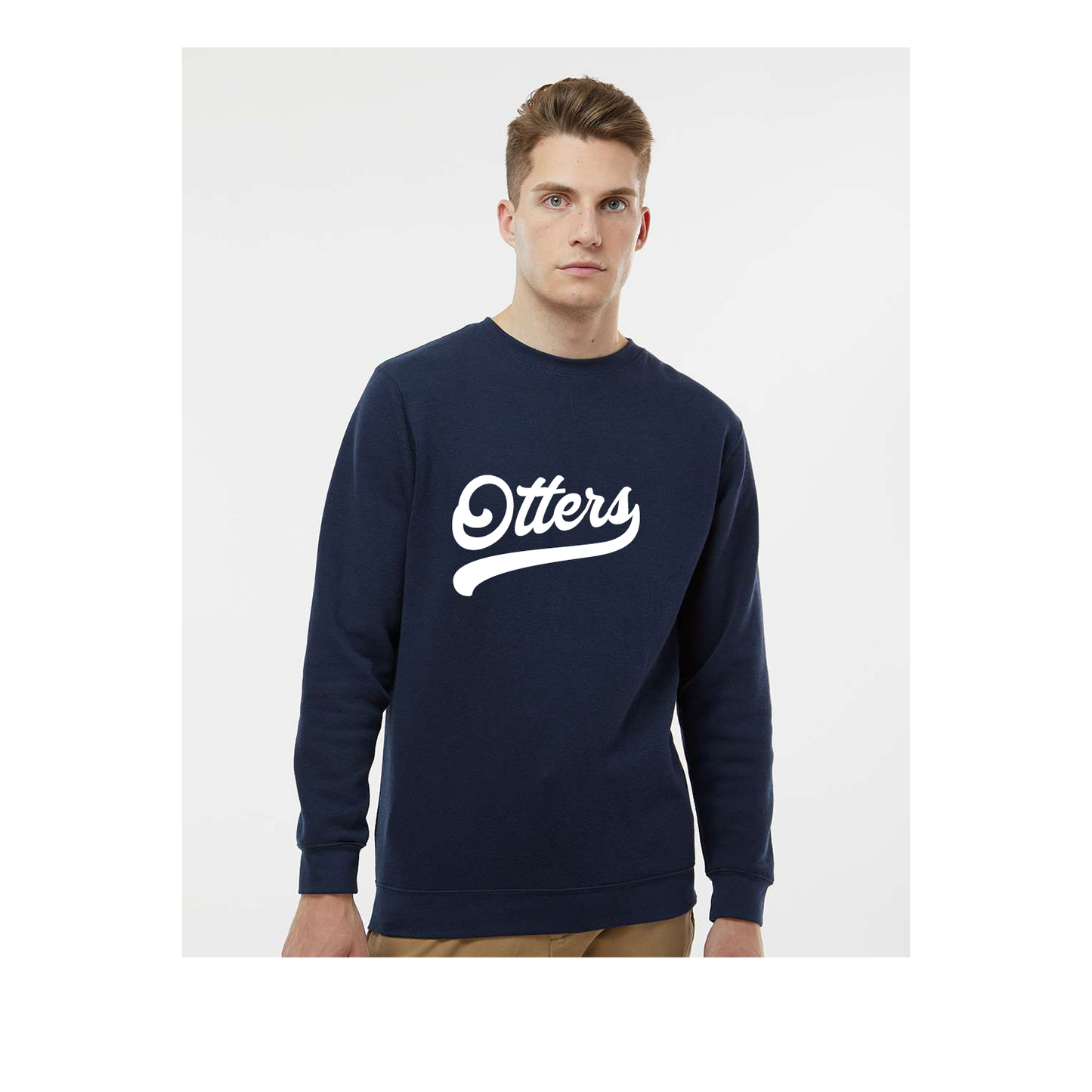 Adult Otter Script Crewneck Sweatshirt