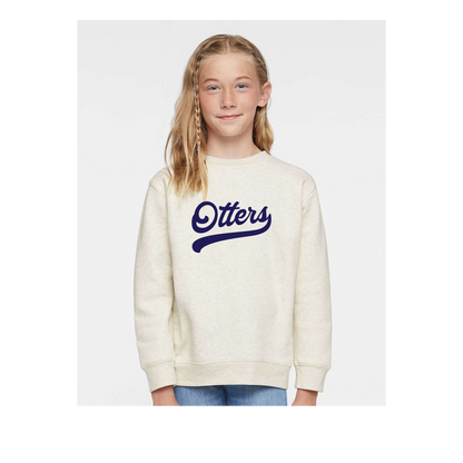 Youth Otter Script Crewneck Sweatshirt