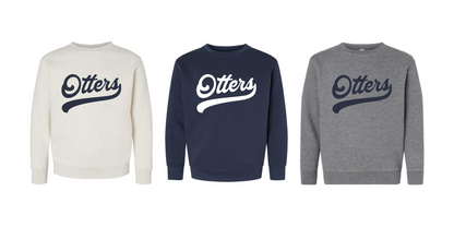 Adult Otter Script Crewneck Sweatshirt